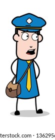 Surprised - Postman Cartoon Courier Guy Vector Illustration