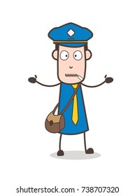 Surprised Postman Zipper-Mouth Vector