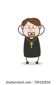 Surprised Priest Facial Expression Vector