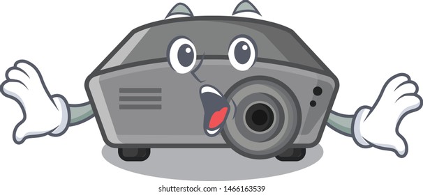 Surprised projector in the a cartoon shape