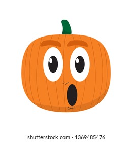 Surprised pumpkin cartoon image. Vector illustration design
