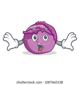 Surprised red cabbage mascot cartoon