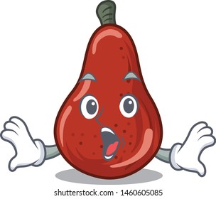 Surprised red pears isolated in the mascot