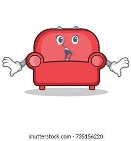 Surprised red sofa character cartoon