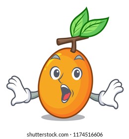 Surprised ripe yellow plums on the tree cartoon