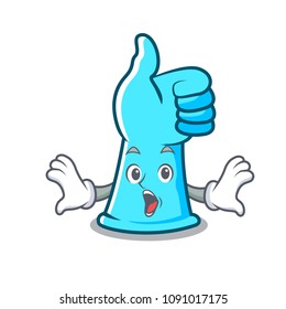 Surprised rubber gloves mascot cartoon