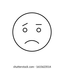 Surprised, sad emotions icon. Simple line, outline vector expression of mood icons for ui and ux, website or mobile application