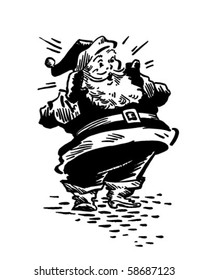 Surprised Santa - Retro Clip Art