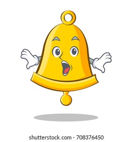 Surprised school bell character cartoon