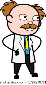 Surprised Scientist Cartoon Character Design Illustration