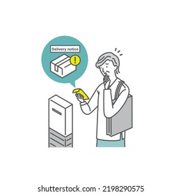 Surprised senior woman receiving delivery notice