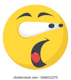 Surprised and shocked expression through emoticon icon