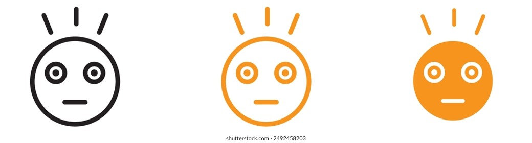 Surprised Shocked Face Icon for Emotions and Reactions Graphics Ideal for Representing Surprise and Shocked Reactions