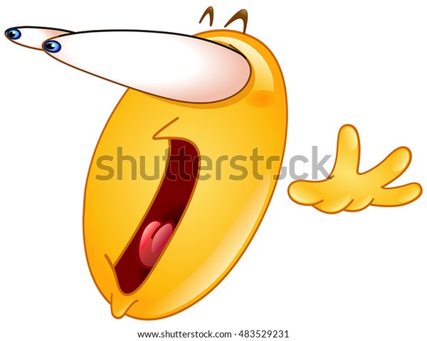 Surprised Shocked Scared Astonished Emoticon Wild Stock Vector Royalty Free 483529231