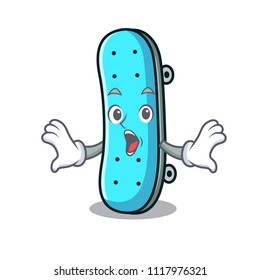 Surprised skateboard mascot cartoon style