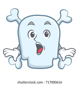Surprised skull character cartoon style