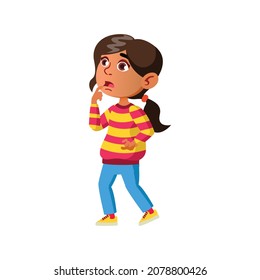surprised small girl in amusement park cartoon vector. surprised small girl in amusement park character. isolated flat cartoon illustration