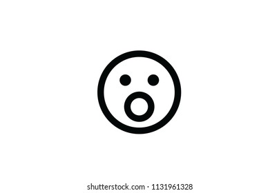 Surprised smile emoticon facial expression
