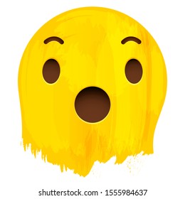 Surprised Smile Emotion Face on paint background vector illustration