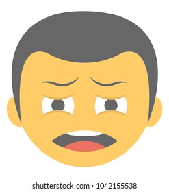 A surprised smiley face expressing being pensive