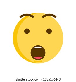 Surprised smiley face. Vector emoticon in shock. Emoji icon