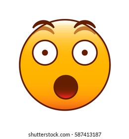 Surprised smiley face. Vector emoticon