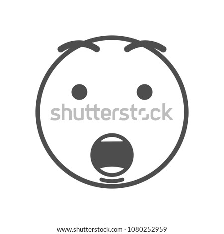 Surprised smiley face. Vector emoticon in shock. Emoji icon	