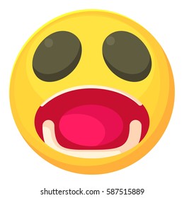 Surprised smiley icon. Cartoon illustration of surprised smiley vector icon for web