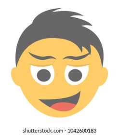 
Surprised smirking emoticon face
