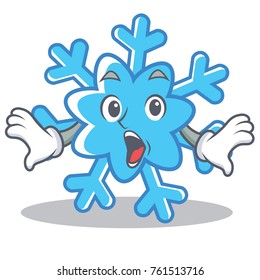 Surprised snowflake character cartoon style