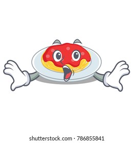 Surprised spaghetti character cartoon style