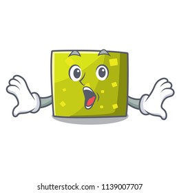 Surprised square mascot cartoon style