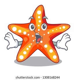 Surprised starfish isolated with in the cartoons