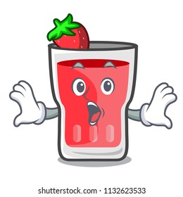 Surprised strawberry mojito mascot cartoon