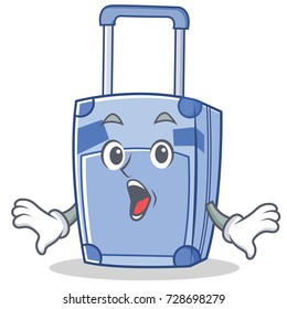 Surprised suitcase character cartoon style