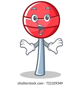Surprised sweet lollipop character cartoon