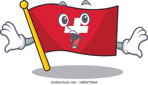 Surprised switzerland flag put in cartoon cupboard