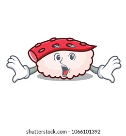 Surprised tako sushi mascot cartoon
