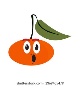 Surprised tangerine cartoon image. Vector illustration design