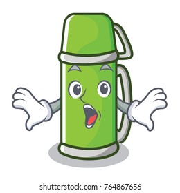 Surprised thermos character cartoon style