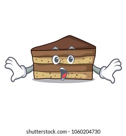 surprised tiramisu mascot cartoon style