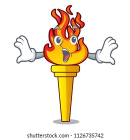 Surprised torch mascot cartoon style