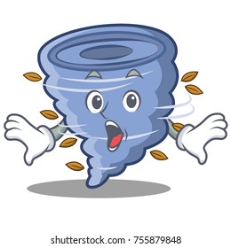 Surprised tornado character cartoon style