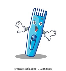 Surprised trimmer mascot cartoon style