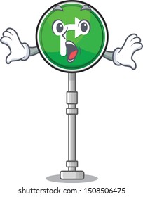 Surprised turn right shape with the cartoon