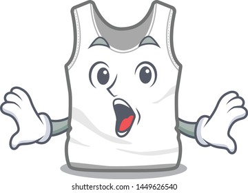 Surprised undershirt folded in a cartoon closet