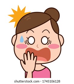 

Surprised upper body woman expression