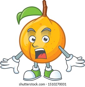 Surprised whole nutmeg character cartoon with mascot