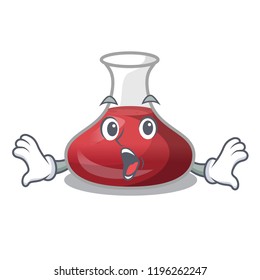 Surprised wine decanter on the table cartoon