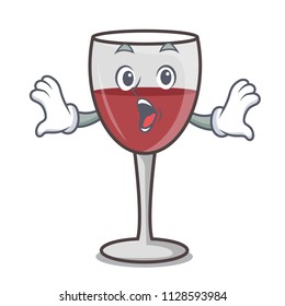 Surprised wine mascot cartoon style
